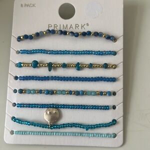 Primark London 8 pack ocean blue bracelets